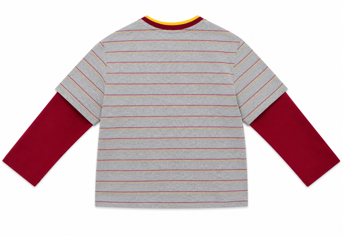 Long-Sleeved T-Shirt with Two-Piece Effect