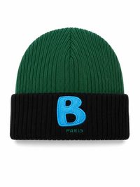 Two-Tone Signature Beanie Forest Green & Black