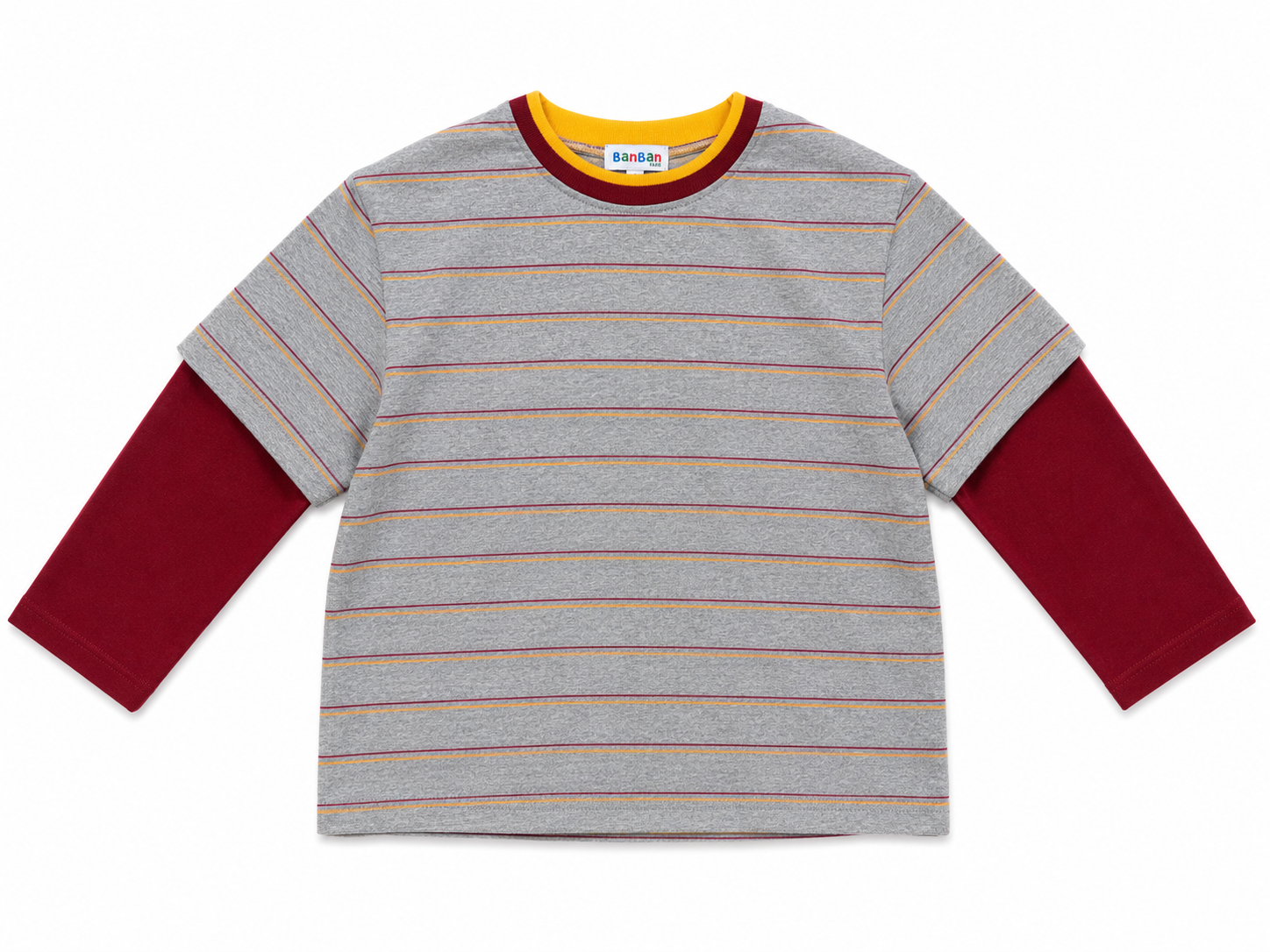 Long-Sleeved T-Shirt with Two-Piece Effect