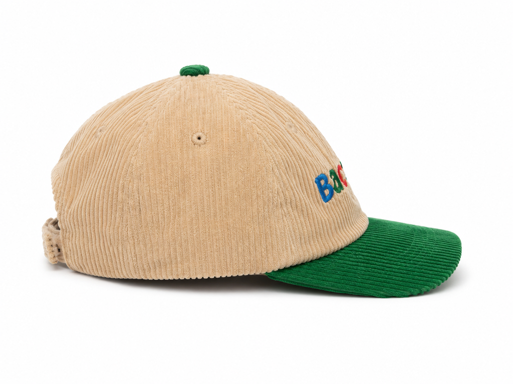 Two-Tone Ecru & Green Cap
