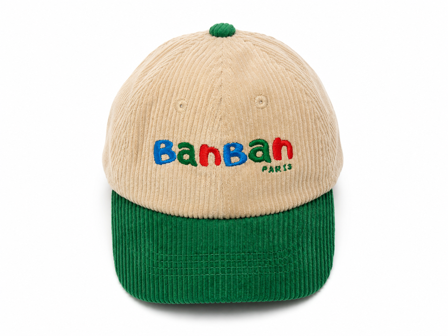Two-Tone Ecru & Green Cap