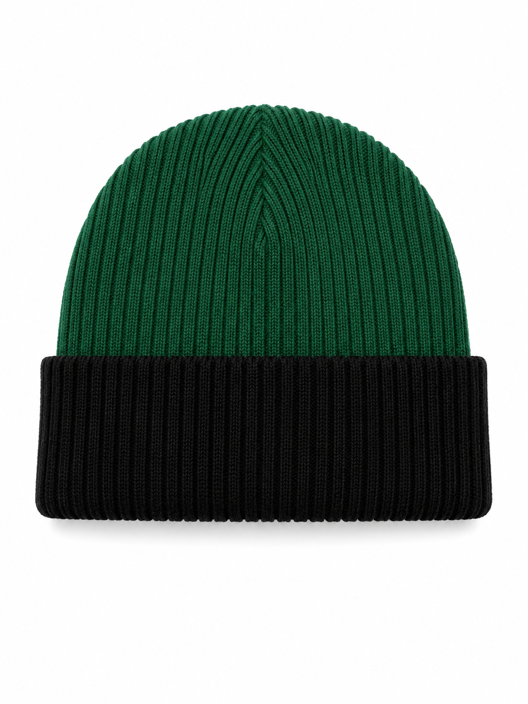 Two-Tone Signature Beanie Forest Green & Black