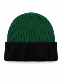 Two-Tone Signature Beanie Forest Green & Black