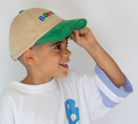 Two-Tone Ecru & Green Cap