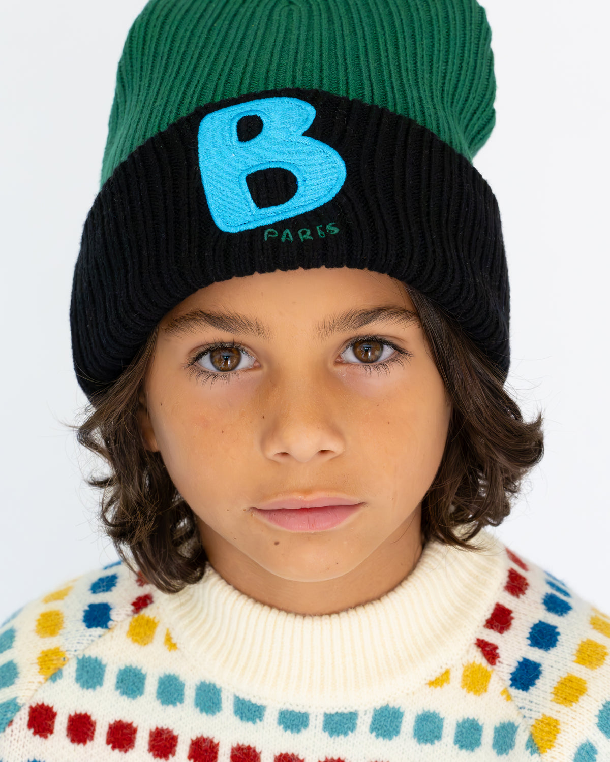 Two-Tone Signature Beanie Forest Green & Black