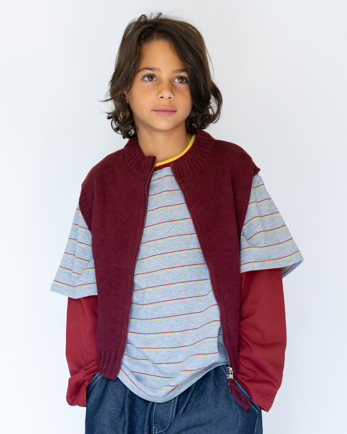 Long-Sleeved T-Shirt with Two-Piece Effect