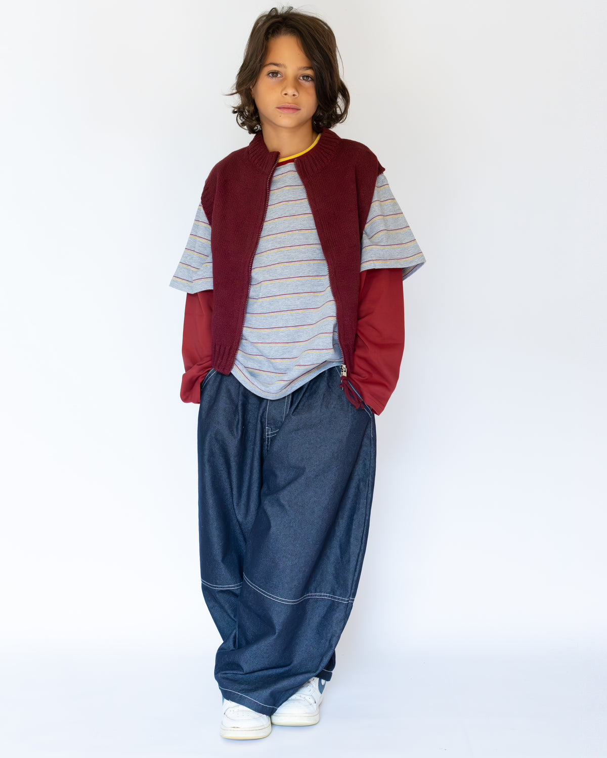 Long-Sleeved T-Shirt with Two-Piece Effect