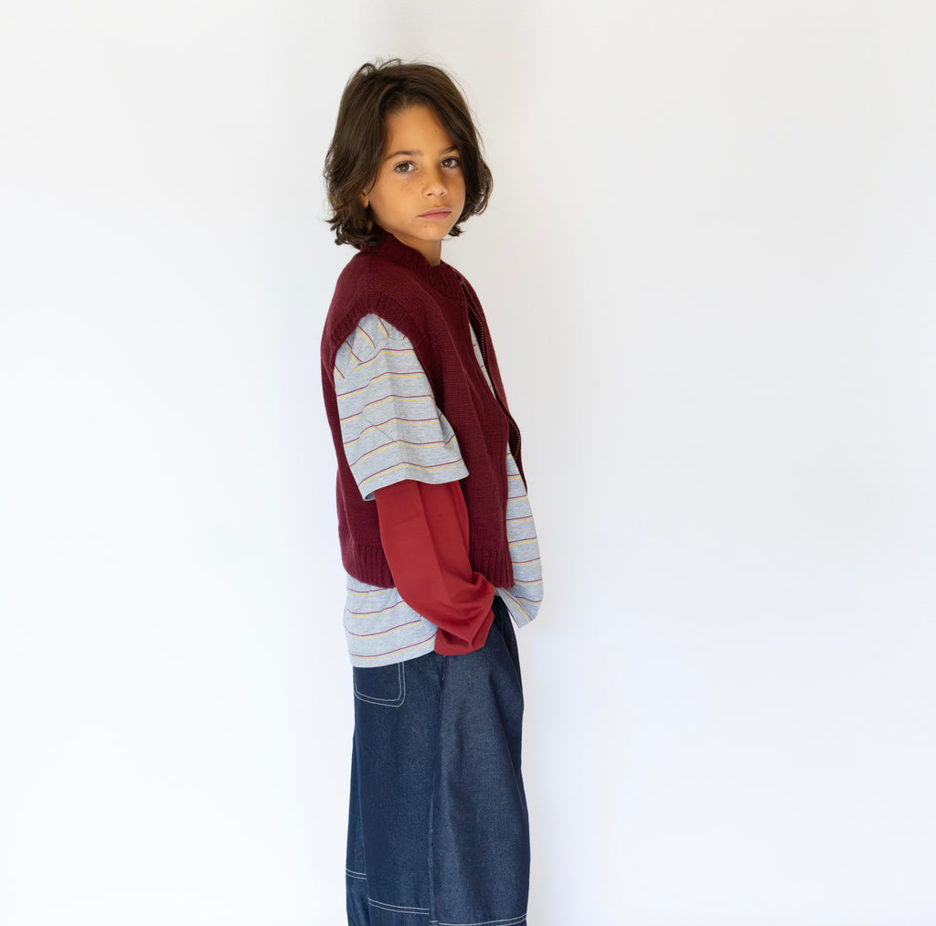 Long-Sleeved T-Shirt with Two-Piece Effect